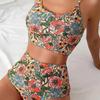 Nouveau Maillot de Bain Bikini Sexy Bikini Imprimé Taille Haute Maillot de Bain à Fente pour Femmes