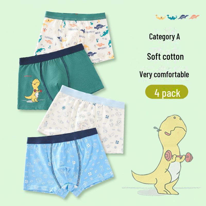 New Boys' Pure Cotton Boxer Shorts for Toddlers, Ages 2+