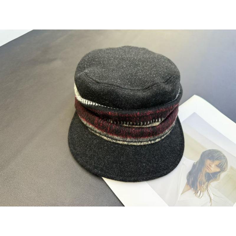 

Ретро шляпа-федора смешанных цветов для женщин на осень и зиму, дорожная, в этническом стиле, теплая и универсальная шляпа-панама M（56-58cm）