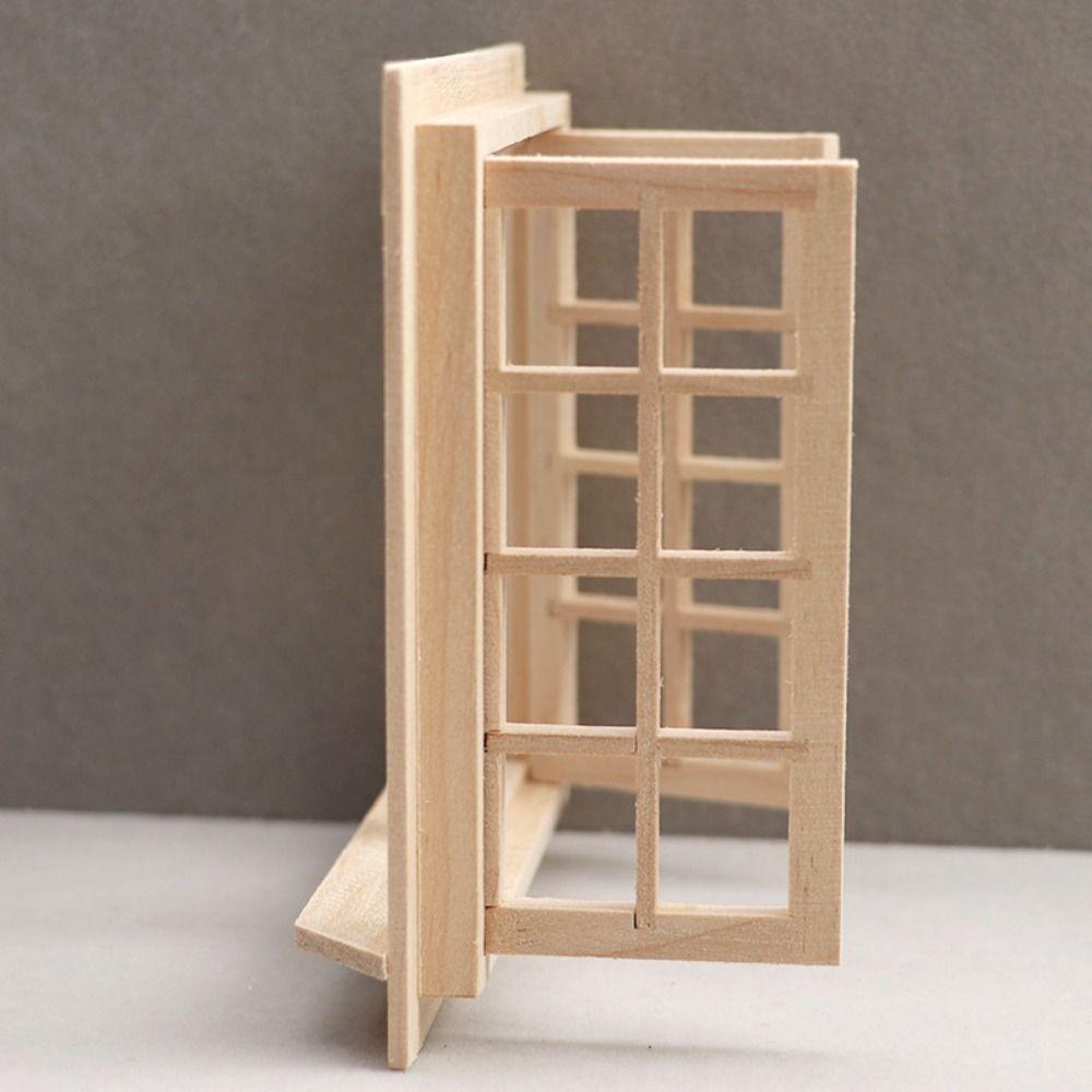 16 Felder Puppenhaus Fenster Modell Holz Quadratische Fenster Modell Miniatur Haus Dekor Für DIY Spielzeug
