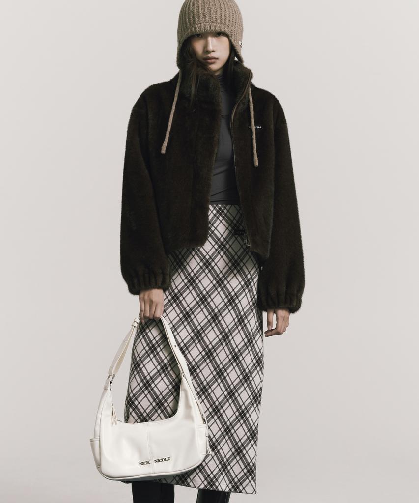 Nick&Nicole Logo Pocket Half Shoulder Bag_Ivory