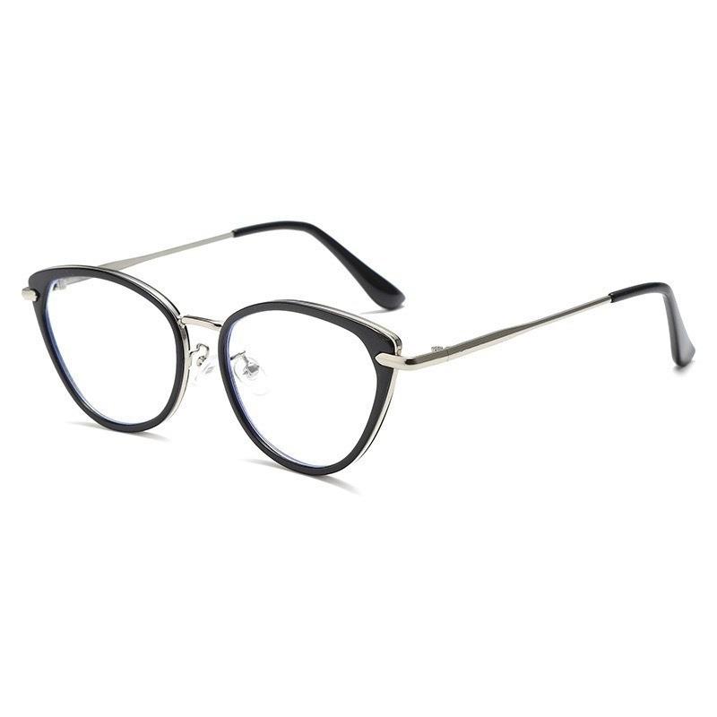 Ins Cat Eye Presbyopia Glasses Cold Tea Color HD Anti Blue Light Glasses Frame Advanced Plain Whitening Glasses