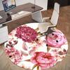 1pc Floral Pattern Roses Round Chair mat office Area Rug - Non-Slip, Floor Mat for Office, Bedroom, Ideal home decor gift c0112096