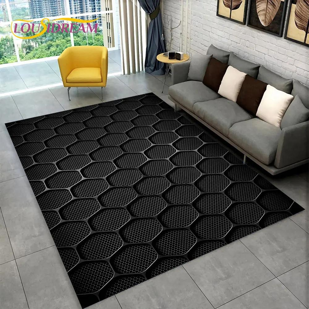 3D Abstract Modern Geometric Illusion Area Rug,Carpet Rug for Living Room Bedroom Sofa Doormat Decor,Kid Game Non-slip Floor Mat