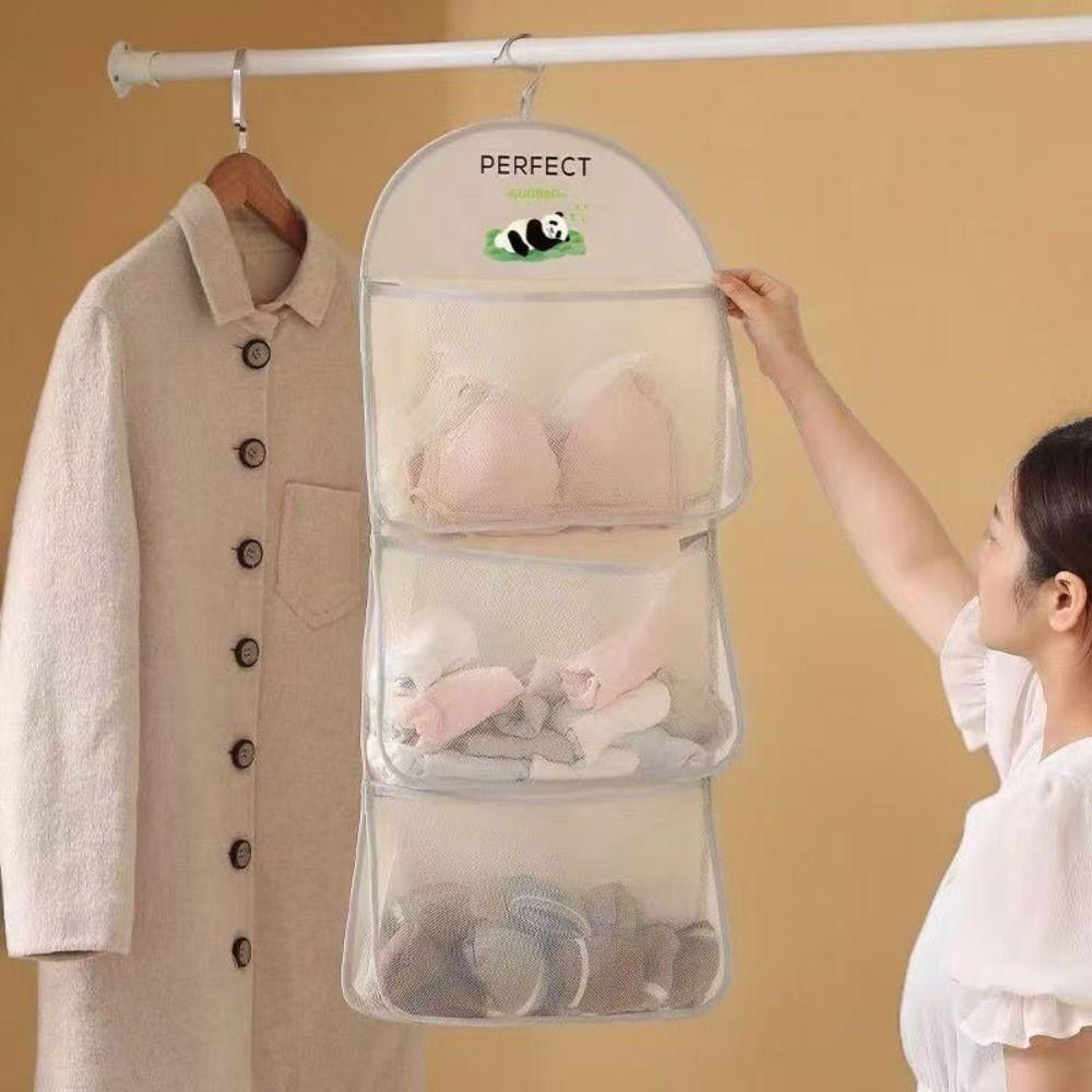 Save Space Storage Mesh Bag Multi-layer Dormitory Storage Tool New Socks Storage Bags