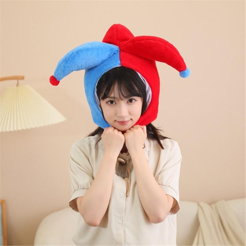 Personality Accessory Hat Artistic Youth Hats Simple Street Hat Plush Clowns Hats for Halloween Costume