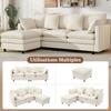 L-Shaped Corner Sofa with 4 Cushions and 3 Backrests, 3-Seater Sofa with Chaise Longue, Capacity Up To 120 Kg, Living Room Sofa 212×150×90 Cm, Beige