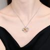 New Minimalist Necklace with Versatile Three Color Hand In Hand Love Heart Women's Necklace Collarbone Chain