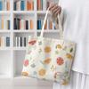 Summer Fresh Canvas Tote Bag - Women's Literary Fruit Design, Shoulder Bag for Books and Class