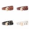 Thin Women Waistband Round Buckle Waist Belt Fashion PU Leather Belt  Student