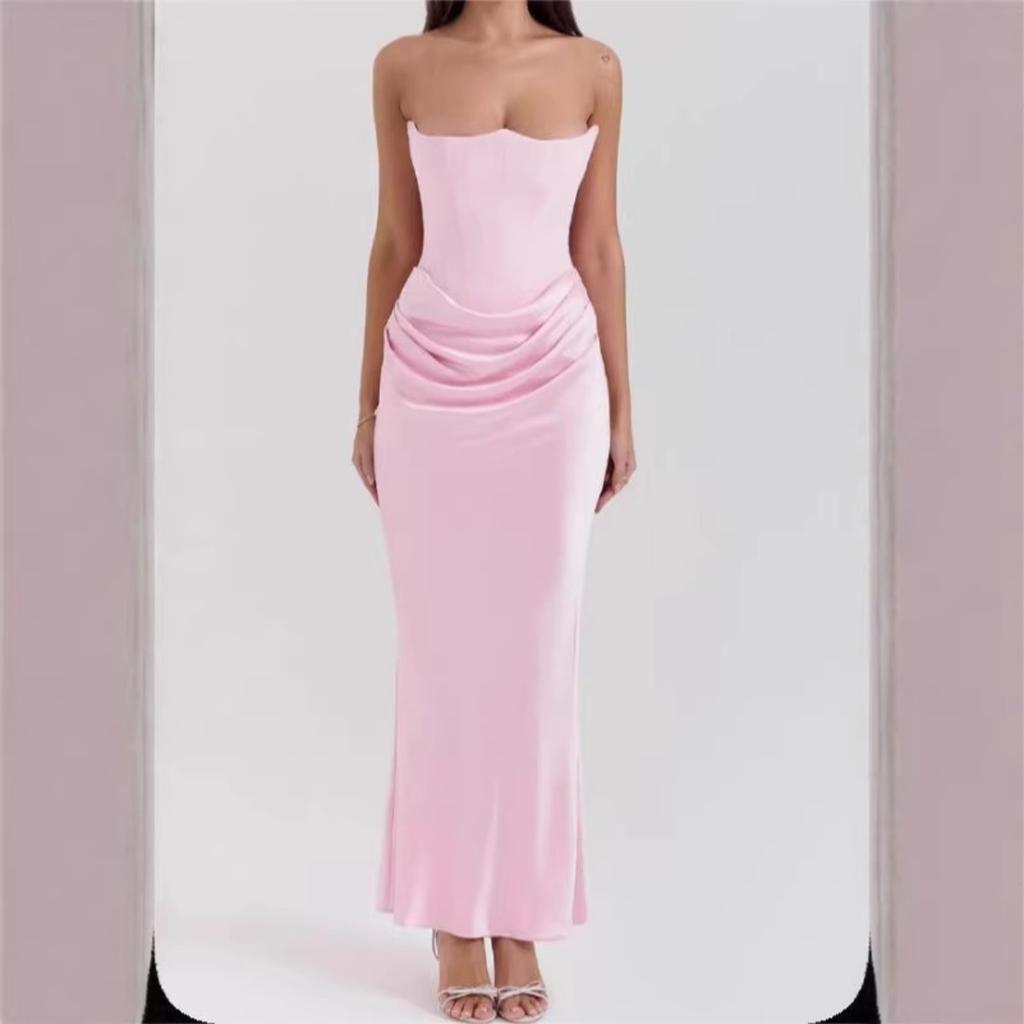 Summer Sleeveless Backless Bandage Bodycon Sexy Evening Gown Fashion Women's Party Dress for European American
