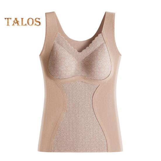 

Зимний женский терможилет с нагрудными накладками, бесшовный кружевной V-образный вырез, быстрая фиксация температуры, согревающий, облегающий, эластичный, без рукавов, внутренняя одежда, нижняя майка L бежевый