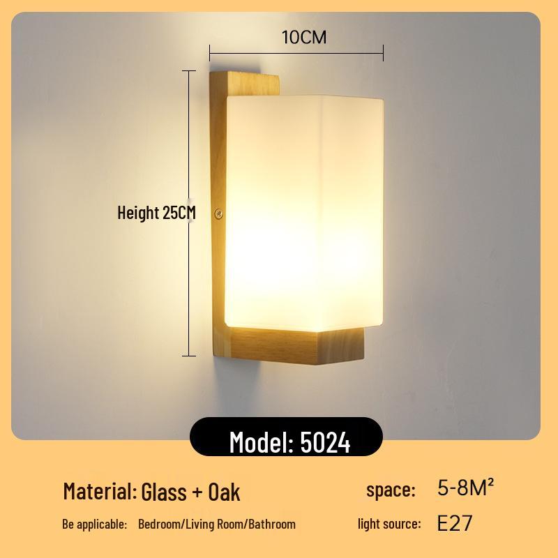Nordic Solid Wood Wall Lamp - Modern Bedroom, Living Room, Hallway, Staircase, Balcony, Corridor Light Fixture.