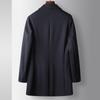 Men's Woolen Coat Autumn and Winter Medium and Long Middle-aged and Young People Light Luxury Business Knitted Wool Trench Coat Warm Jacket