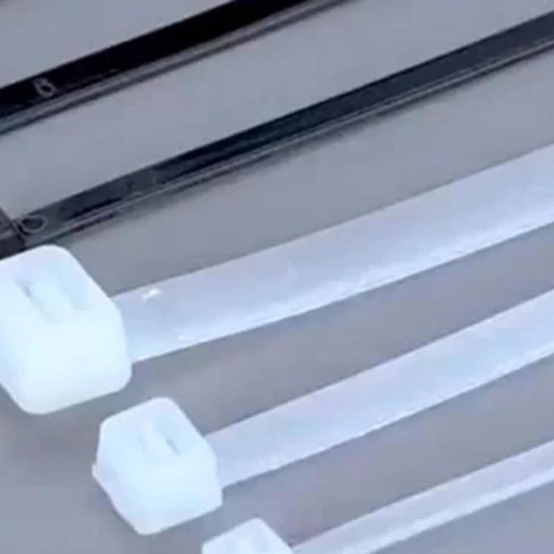 100/500 Stück Selbstverriegelnde Kabelbinder Kunststoff Nylon Verstellbar Kabel Befestigungsschlaufe Zuhause Büro Draht Reißverschlussbinder