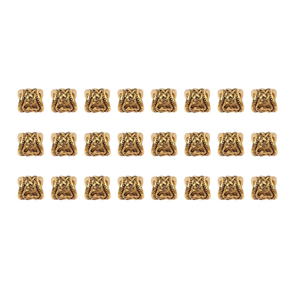 24 STÜCKE Haarperlen Metall Antikgold Antik Großes Loch Haarflechten Armband Anhänger 10 X 9mm
