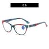 Stylish Cat Eye Reading Glasses Women Men Vintage Retro Flora Printed Eyewear Trendy Ultralight Presbyopia Plus Diopters