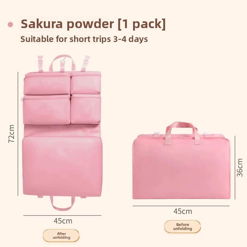 7in1 Laundry Organizer Bag With Nordic Design For Travel Packing Special Characters Included розовый