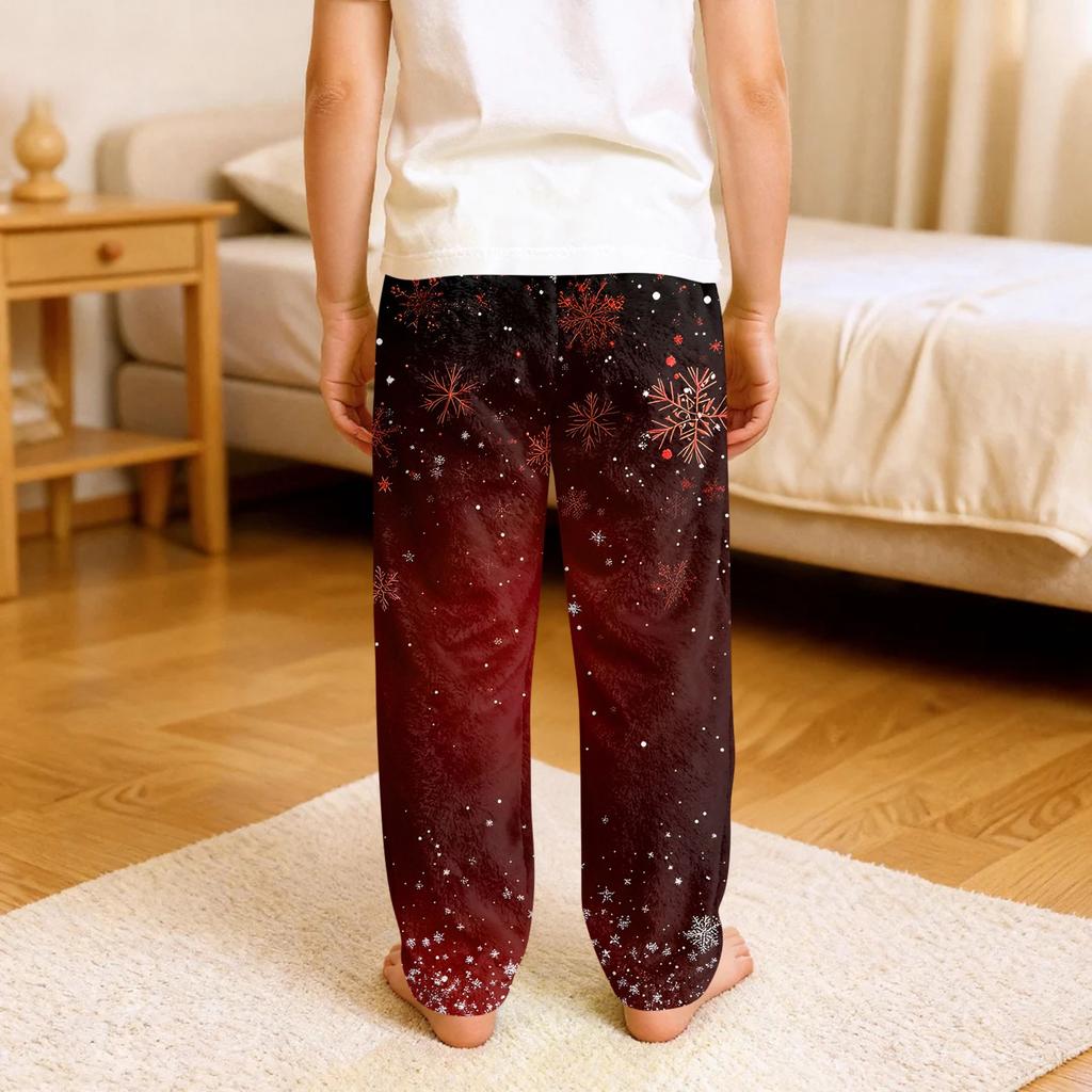 Children's Soft Comfortable Pyjama Bottoms Casual  Christmas Print Home Pants