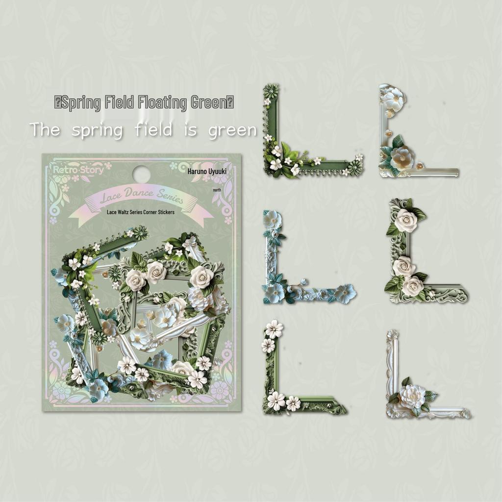 RetroStory DIY Rose Corner Decor Stickers