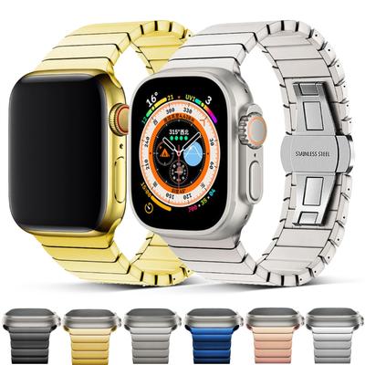 Metallarmband für Apple Watch Ultra 3 2 49mm Gliederarmband aus Edelstahl für IWatch 11 10 9 8 7 6 5 4 45 46mm 44 40mm 38mm 41mm 42mm