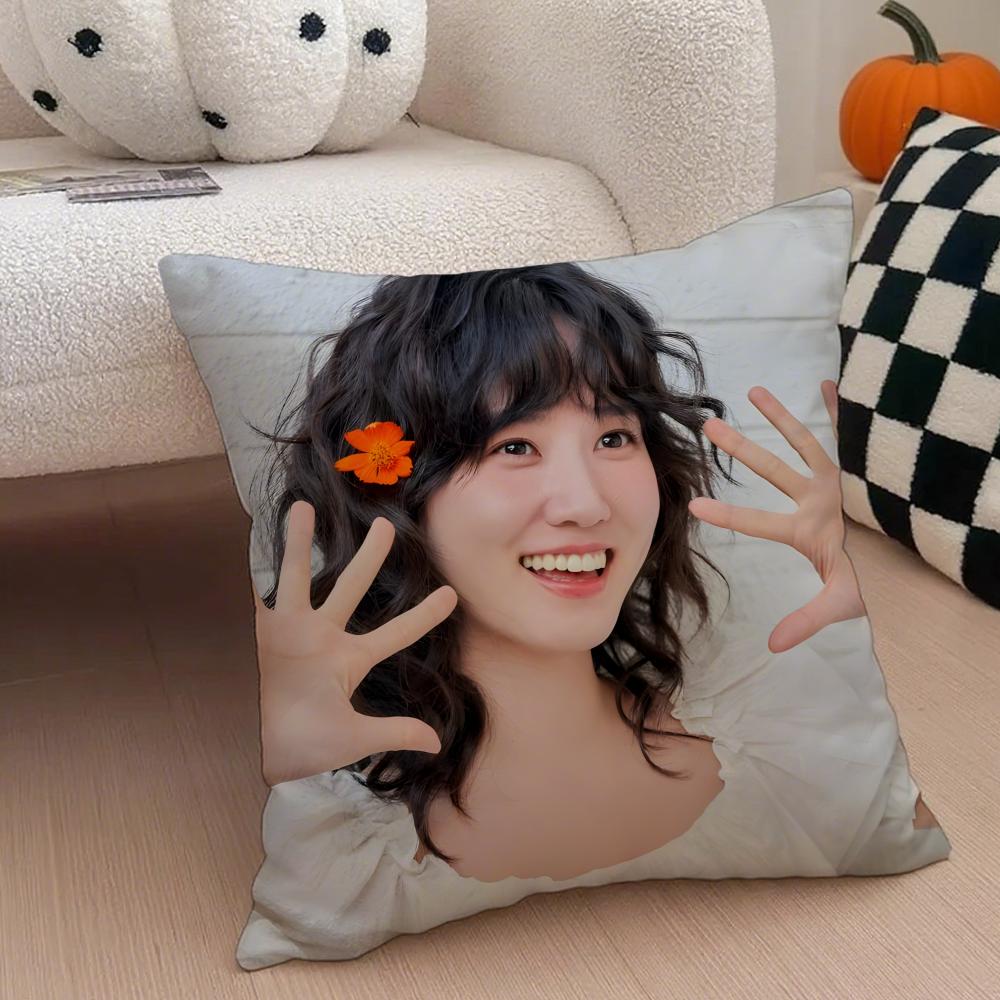 Talented Korean Beautiful Actress PPark Eunbin Cushion Cover Throw Pillow Cover Hidden Button Durable Polyester Chair Cushion