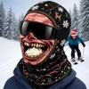 Maschera da sci integrale novità con stampa 3D di vecchio, antivento invernale per il freddo, occhiali da sole non inclusi