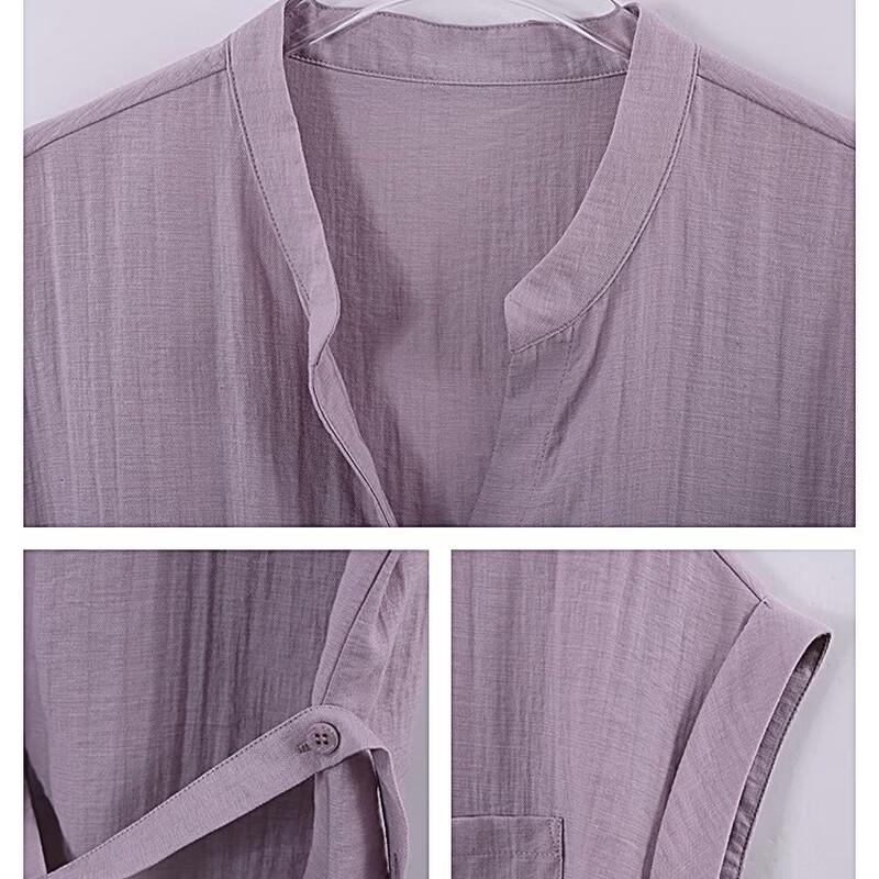 Women's Linen Blend Tie-Waist Shirt & A-line Skirt Set