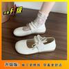 Beautiful with skirts, not tired, flat-soled soft-soled Mary Jane shoes for women's 2025 summer and autumn new ballet silver shoes