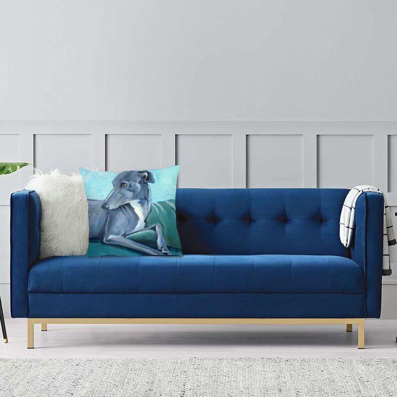 Luxury Greyhound Cushion Cover 40x40cm Soft Whippet Sihthound Dog Pillow Case for Sofa Car Square Pillowcase Decoration