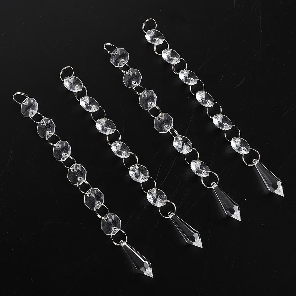 30PCS Acrylic Transparent Small Clear Crystal Strands Gems Bead Curtain for Light Pendant Wedding