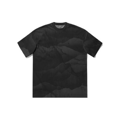 Li Ning X Jackie Chan Collaboration Kung Fu Series All Over Print Loose Comfortable Short Sleeve T-Shirt Men Tops Black AHSU185-1