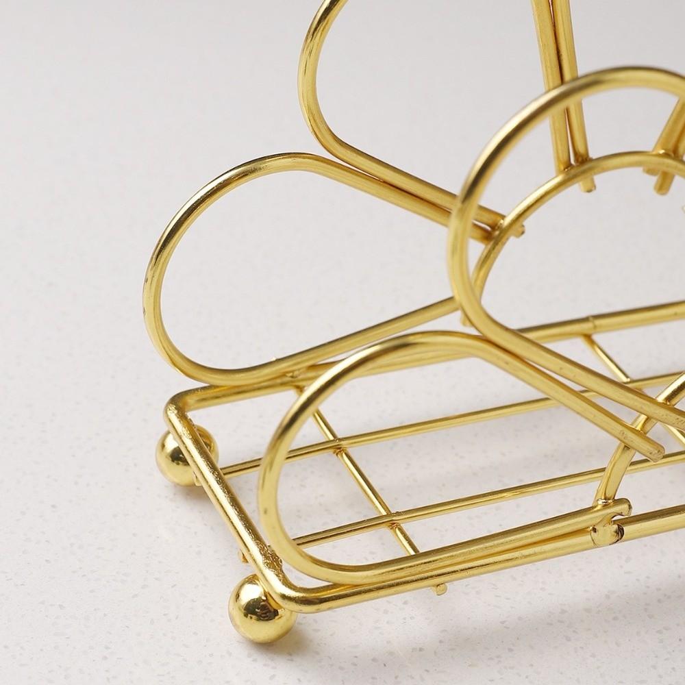 Portatovaglioli Metallico Durevole Fiore Dorato Decorativo Portatovaglioli da Tavolo Dispenser Elegante per Cucina Tavola da Pranzo