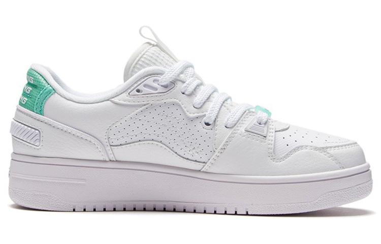 Li Ning Abrasion Resistant Slip Resistant Low top Skateboard Shoes Women's White Purple AGCS084-4