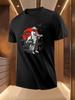 Crew Neck with Sunset Samurai Print T-shirt