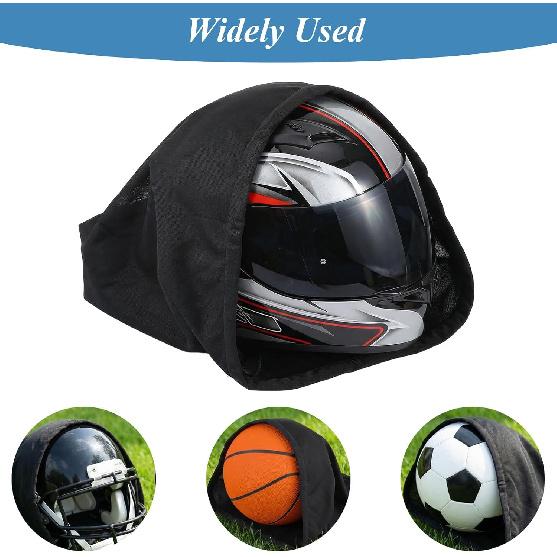 Helmet Bag 18x17in Black Welding Helmet Bag with Drawstring for Motorcycle Bicycle Bike Riding Travel Racing Sport