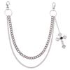 Punk Style Double-Layer Cross Pendant Metal Chain: Versatile European & American Hip Hop Pants Accessory
