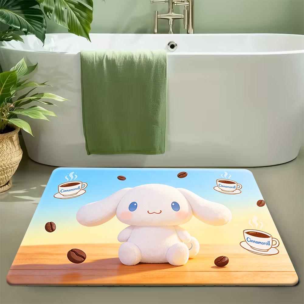 

1pc Sanrio Hello Kitty Room Mat - Cute Hello Kitty Face & Kuluomi Character Mat, Soft Mat for Bedroom,, Indoor Use, Hand Washa 40cm x 60cm