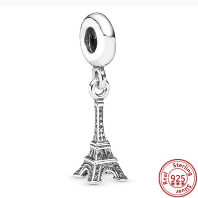 925 Sterling Silver Heart Circular Animal Beads Original  Charm Bracelet For Women DIY Fashion Silver 925 Jewelry Making