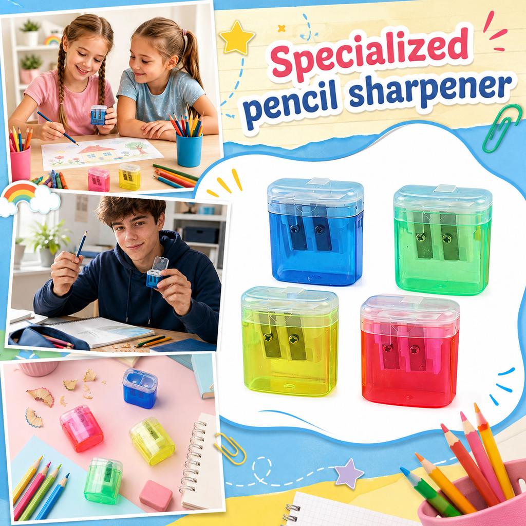Two-Hole Pencil Sharpener for Elementary Students, School Pencil Sharpening Tool for Kids