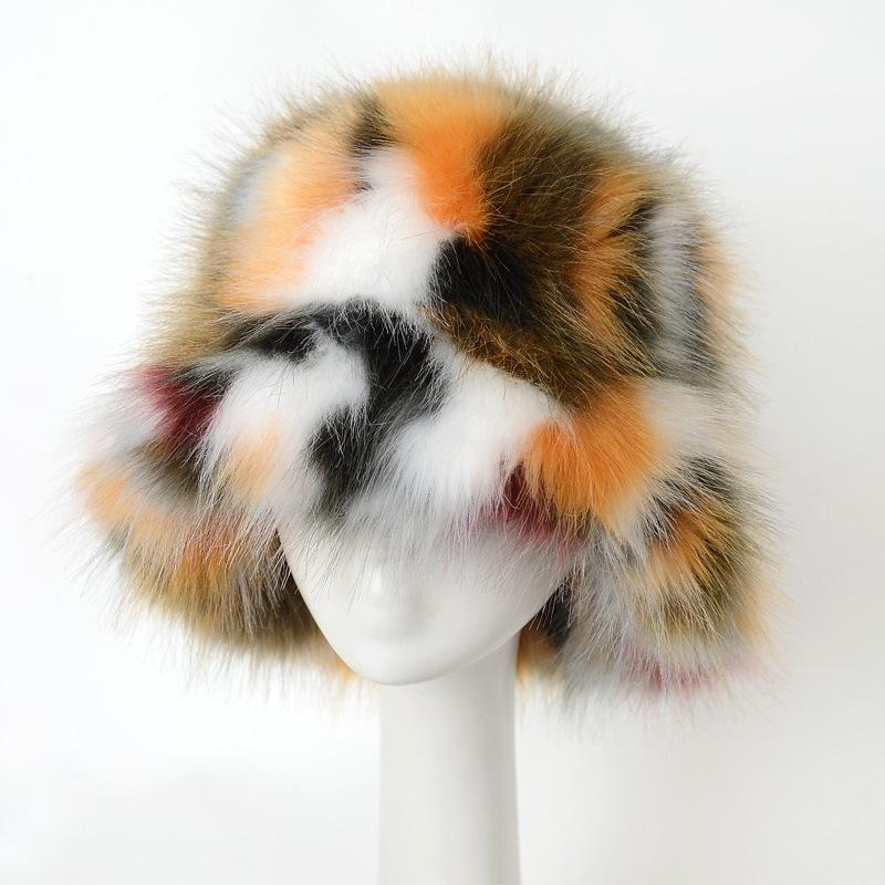 Stylish Faux Fox Fur Hat - Premium Women's Autumn/winter Fluffy Bucket Hat - High-end Plush Hat