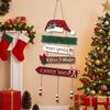 Vintage Christmas Door Sign Rustic Hanging Welcome Board Xmas Tree Decor Wall Pendant  Porch