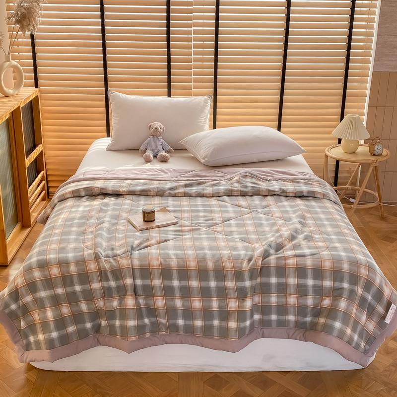 Japanese Style Quilt for Summer Checkered Summer Bedspread for Beds Single/Queen/King Striped Summer Comforter and Blankets Bed