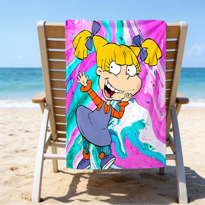 Proof Beach Towel with a Rugrats Pattern - Soft,absorbent,quick-drying,machine Washable - Perfect for Swimming,camping,bathing