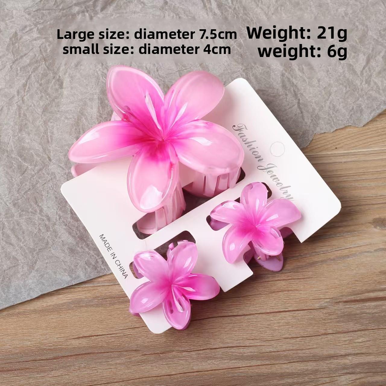 

Заколка-краб для волос Плюмерия для женщин Ретро Цветок Зажим для волос для причесок Полусобранные, набок или сзади 1pcs розовый