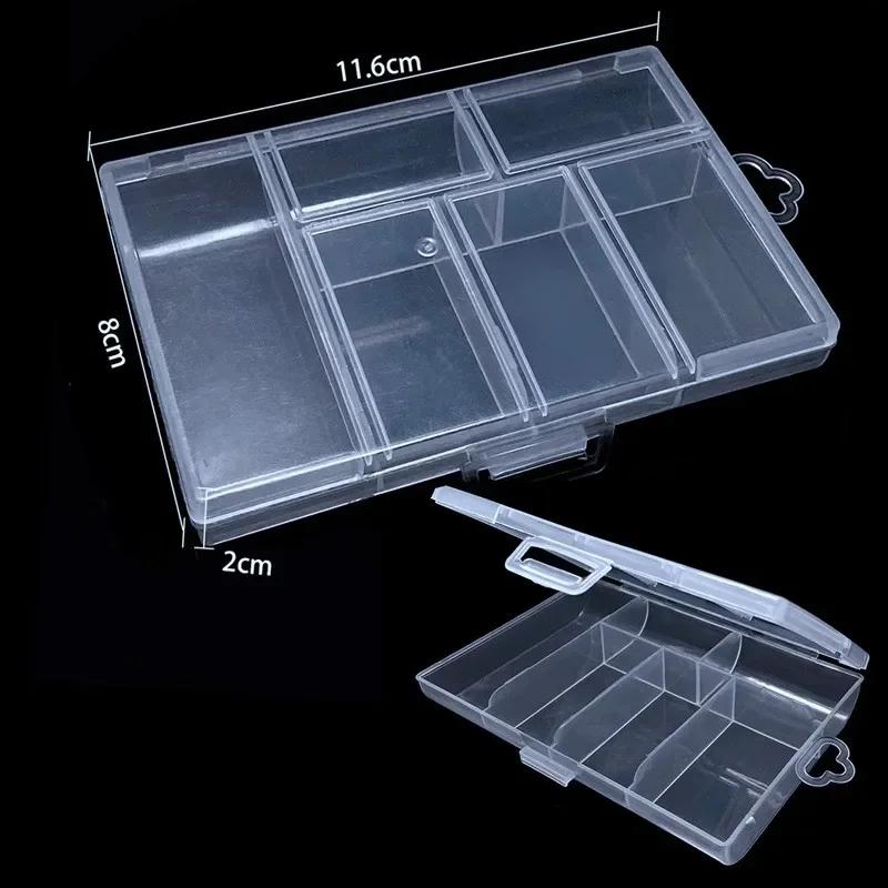 Transparent Plastic Storage Jewelry Box Plastic Compartment Adjustable Container Storage Boxes Beads Ring Earring Organizer Case