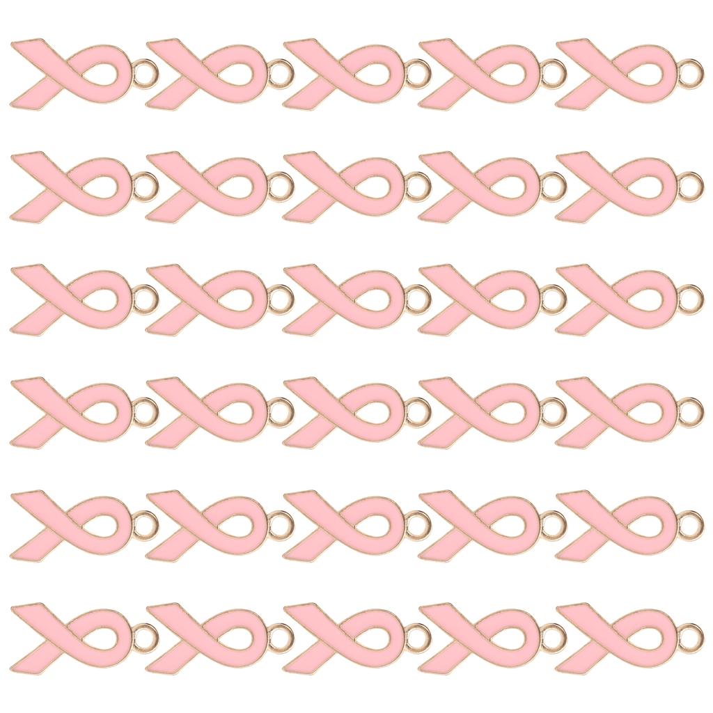 30pcs Ribbon Pendant Jewelry Making DIY Accessories for Necklace Bracelet Key Chain Pink