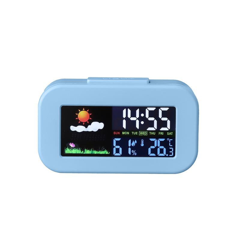 Wetterstation Uhr mit hellem Farb-LCD-Bildschirm für umfassende Temperatur- und Feuchtigkeitsmessung, am besten für das Arbeitszimmer