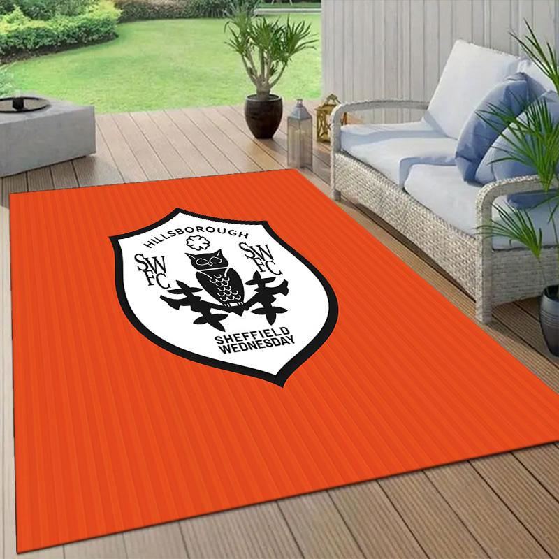 Sheffield Wednesday Flannel Pattern Square Carpet,Area Rug,Carpet Rug for Living Room Bedroom Sofa Playroom Decor,Non-slip Floor Mat