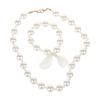 2pcs Lovely Baby Girls Imitation Pearls Pendant Necklace Bracelet Set Children Kids Jewelry Bangle Sets Xmas Gifts
